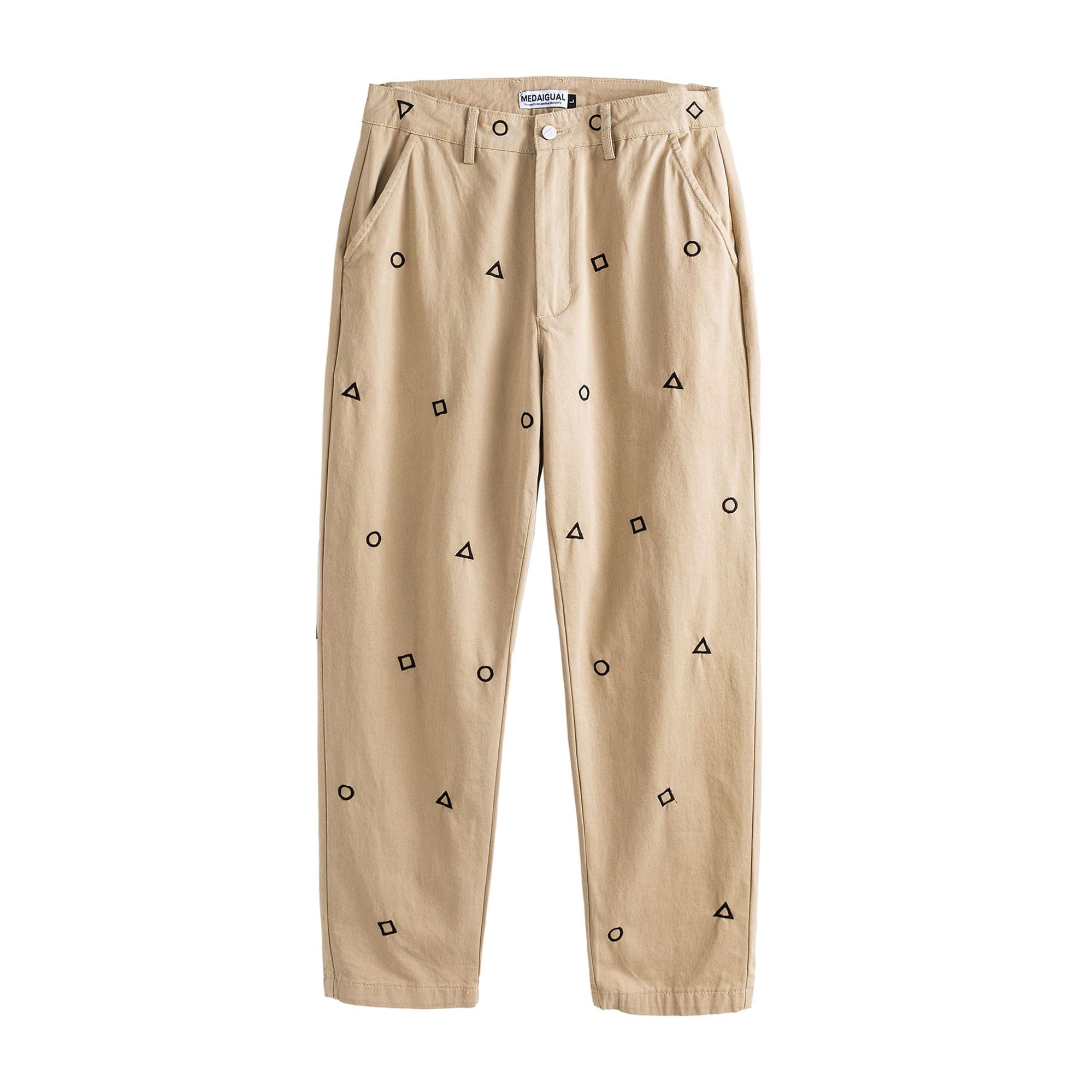 ME DA IGUAL Geometric Embroidered Oversized Tapered Pants-Pants-M-Free Shipping Leatheretro