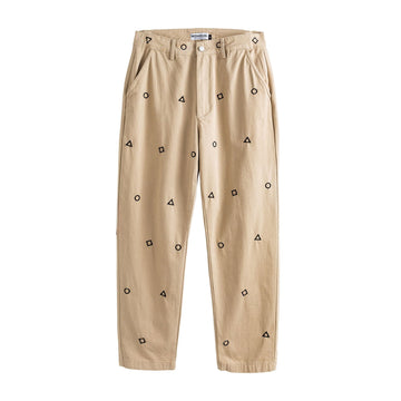 ME DA IGUAL Geometric Embroidered Oversized Tapered Pants-Pants-M-Free Shipping Leatheretro