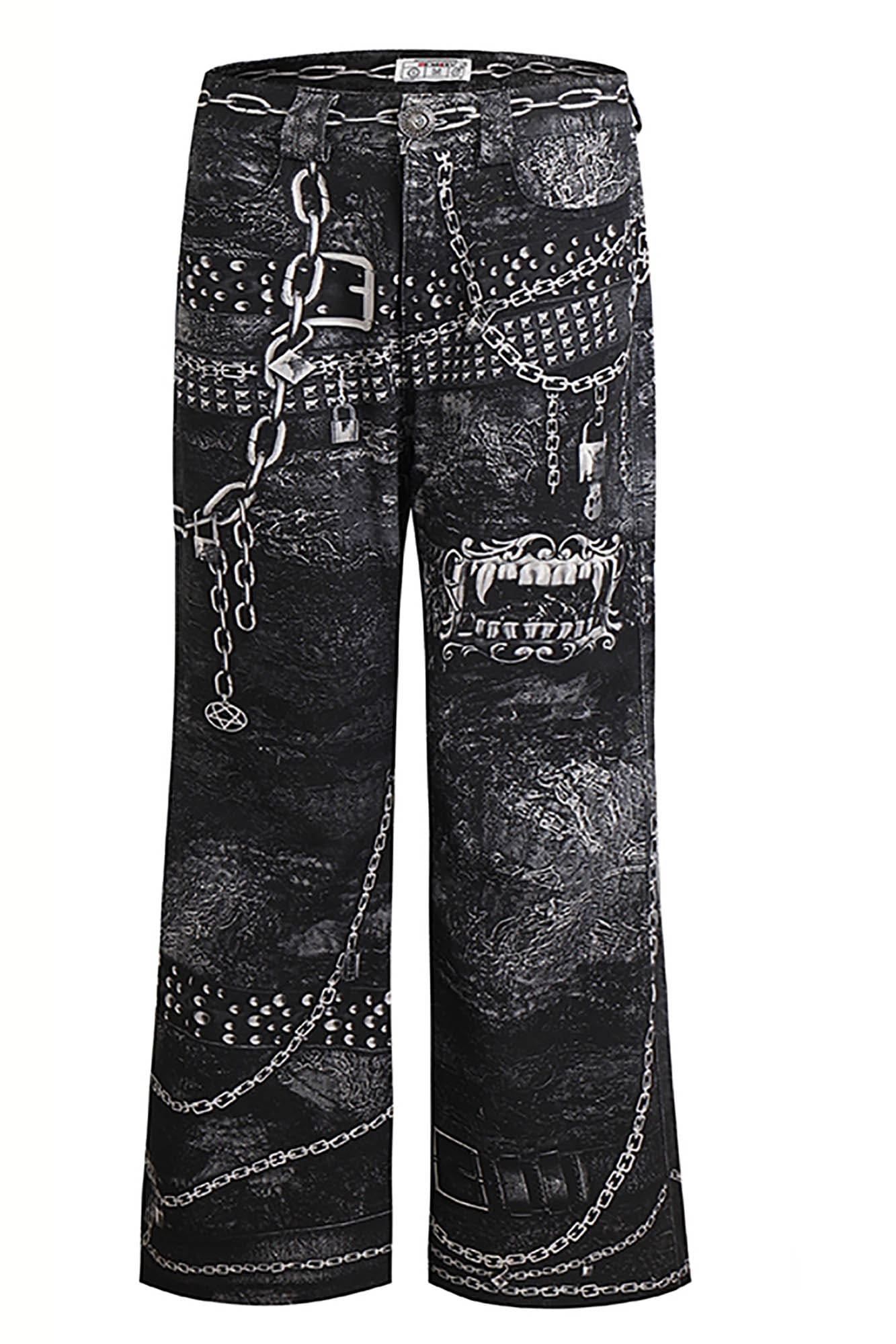 DND4DES Chains Straight-Leg Pants-Pants-S-Free Shipping Leatheretro
