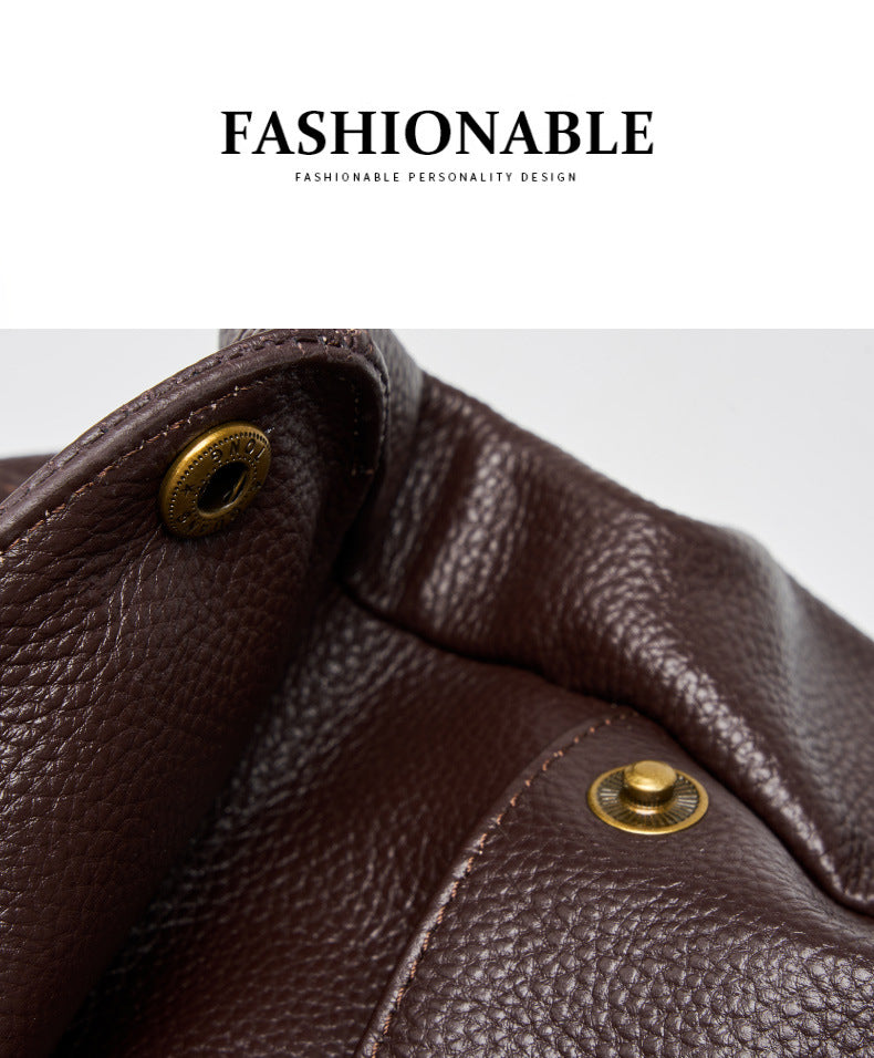 Oversized Genuine Leather Tote Bag-Handbags-Black-36*13*32cm-Free Shipping Leatheretro