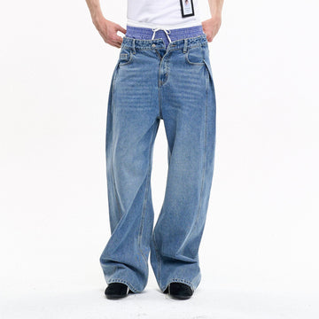 LEONSENSE Essential Oversized Curved Jeans-Jeans-XS-Free Shipping Leatheretro