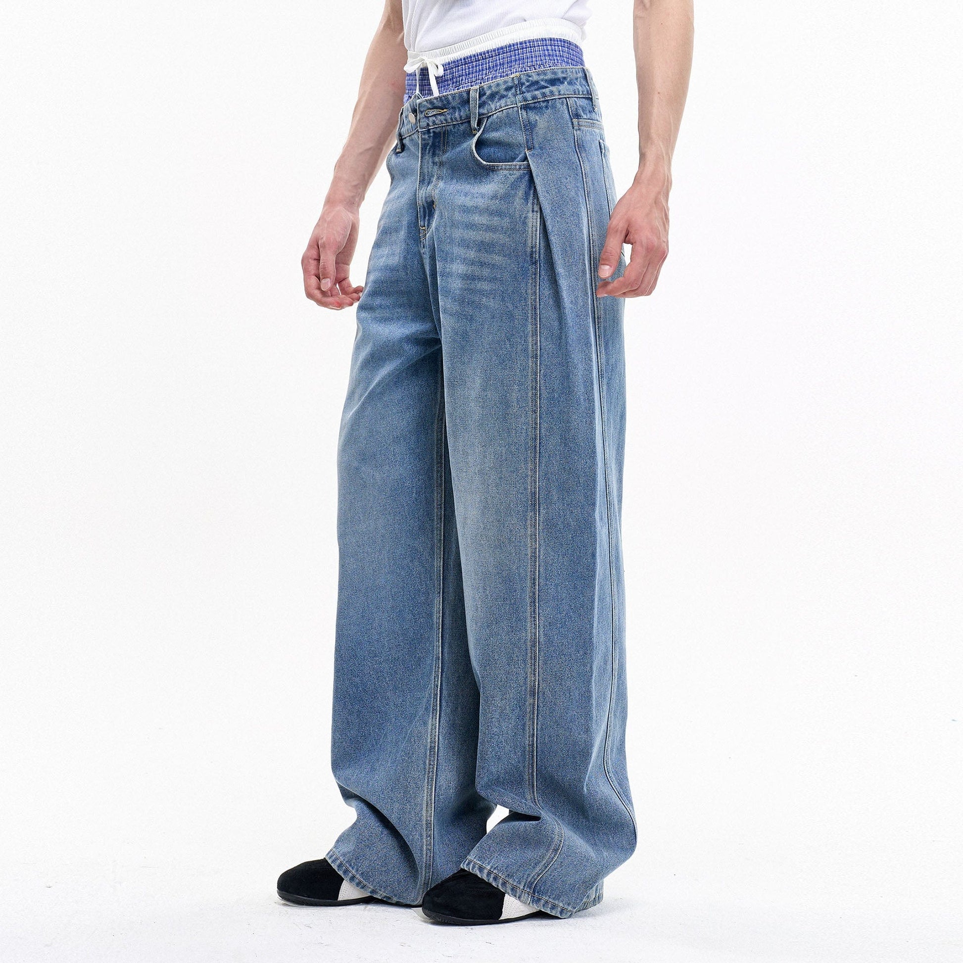 LEONSENSE Essential Oversized Curved Jeans-Jeans-XS-Free Shipping Leatheretro