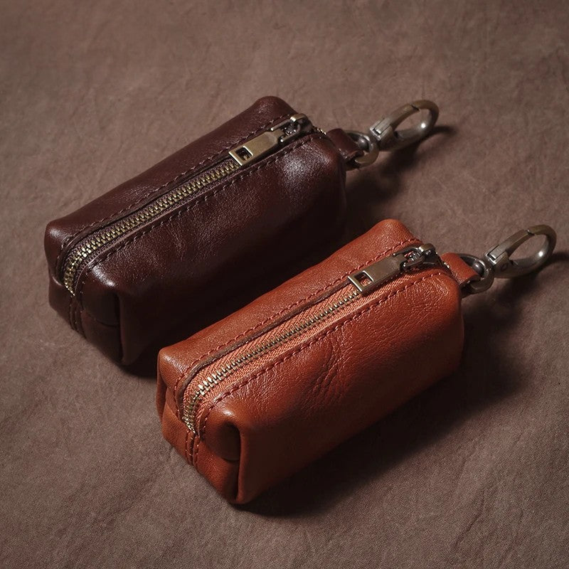 Vintage Cowhide Leather Car Key Case - Hanging Housekeeper Home Organizer-Key Case-Coffee-Free Shipping Leatheretro