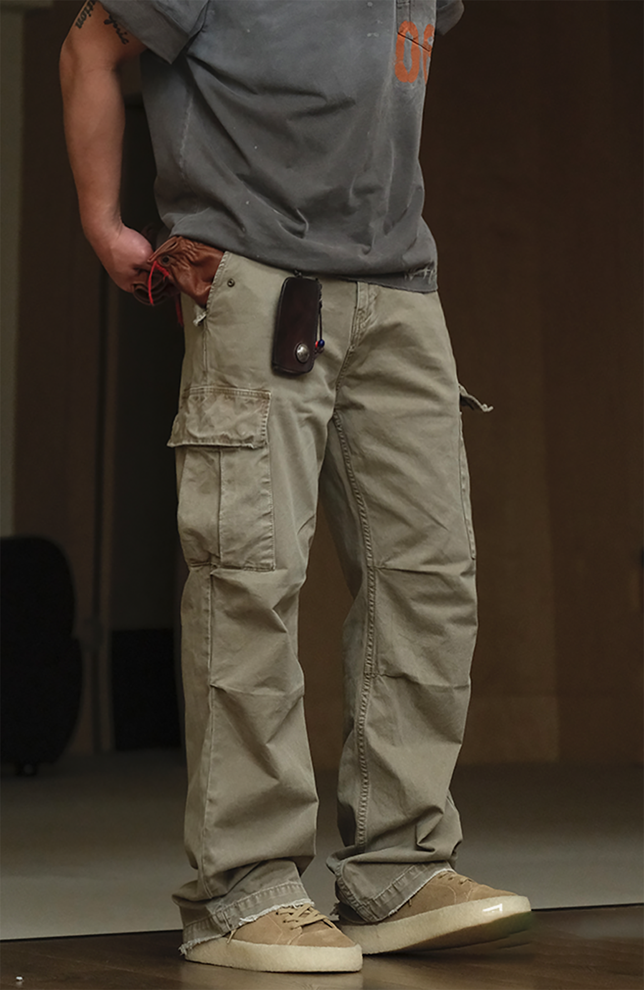NEIGBORL Straight-Leg Paneled Cargo Pants-Pants-S-Black-Free Shipping Leatheretro