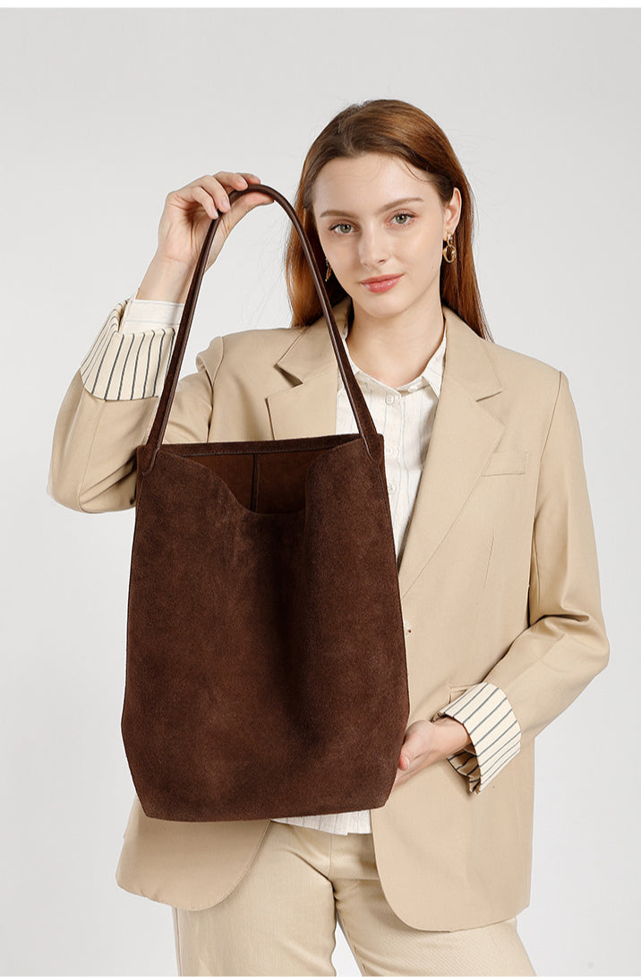 Women's Designer Leather Tote Bag-Handbags-Elephant Grey (Lychee Pattern Cowhide)-Free Shipping Leatheretro