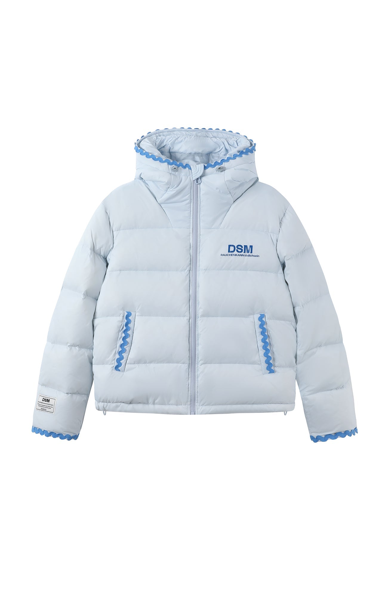 DONSMOKE Wavy Trim Hooded Down Puffer-Jacket-S-Blue (M L For Preorder)-Free Shipping Leatheretro