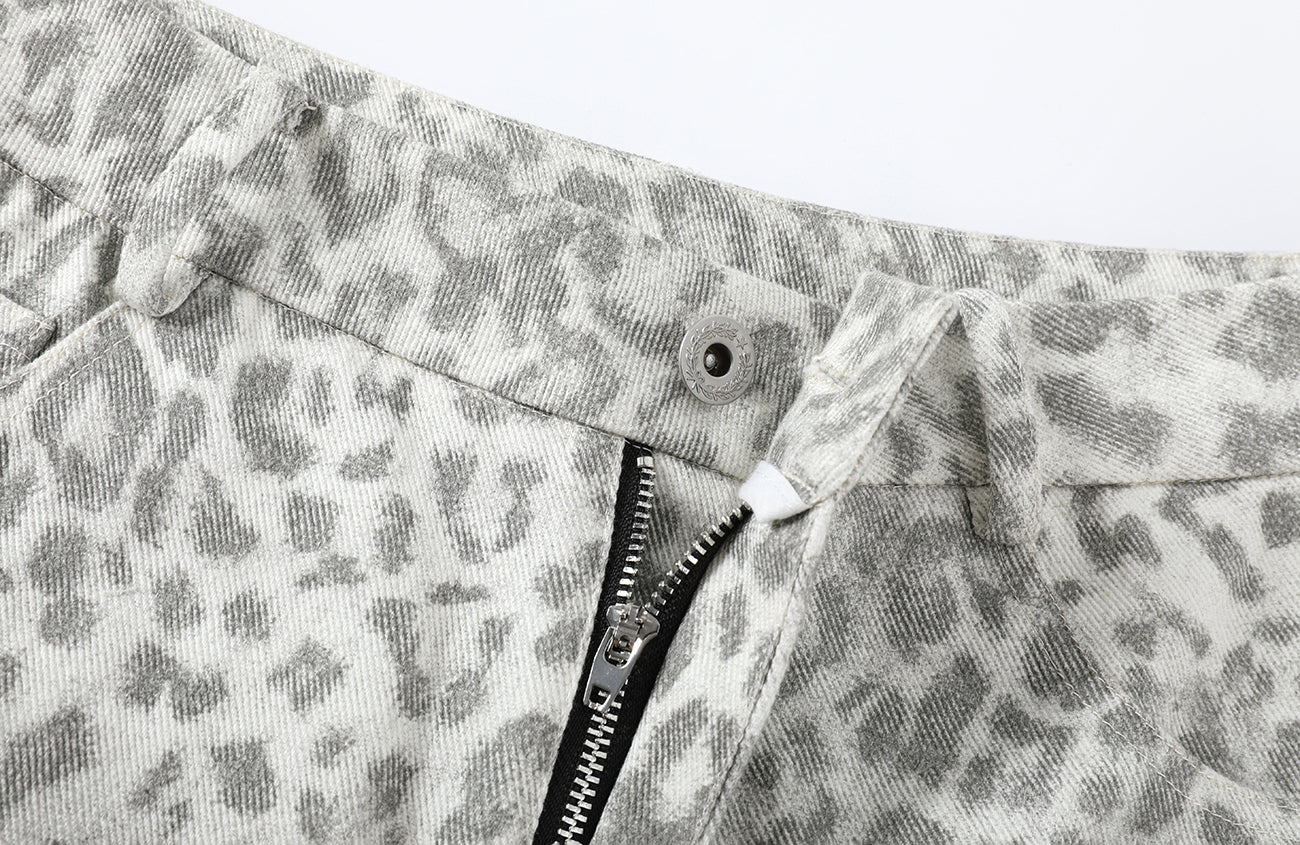 DONSMOKE Leopard Loose-Fit Jeans-Pants-S (Preorder)-Free Shipping Leatheretro