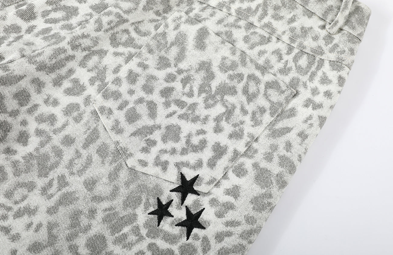 DONSMOKE Leopard Loose-Fit Jeans-Pants-S (Preorder)-Free Shipping Leatheretro