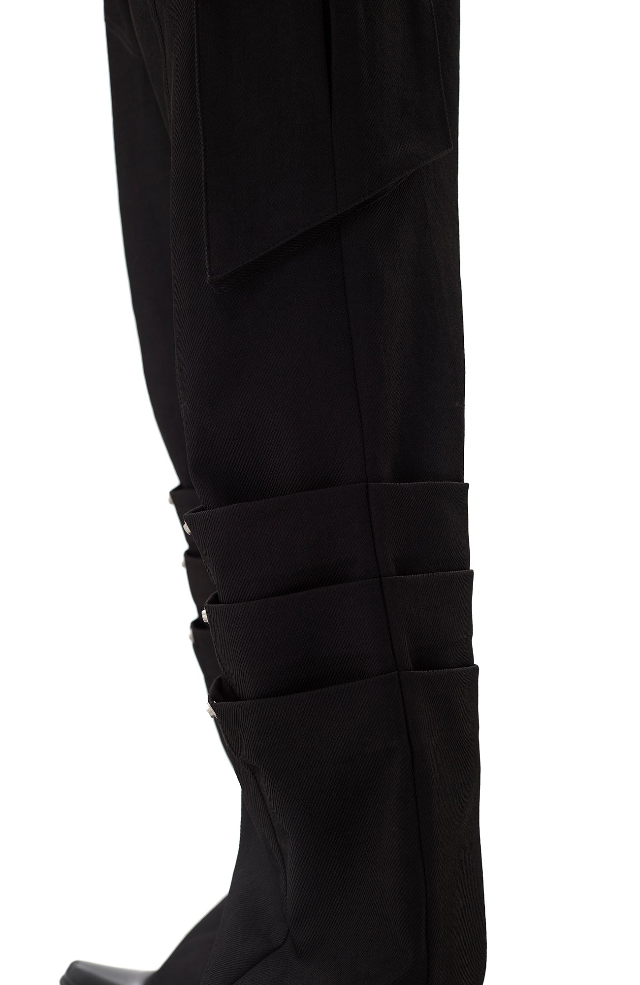 PASET Knee Paneled Flared Trousers-Pants-S / 27"-Free Shipping Leatheretro