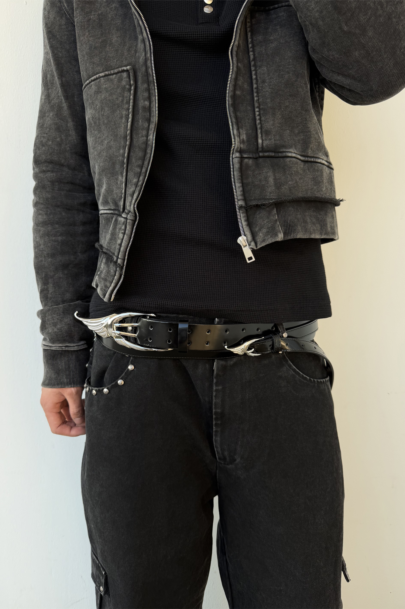 WHISTLEHUNTER Double-Layer Gloss Leather Belt-Accessories-One Size (Preorder)-Free Shipping Leatheretro