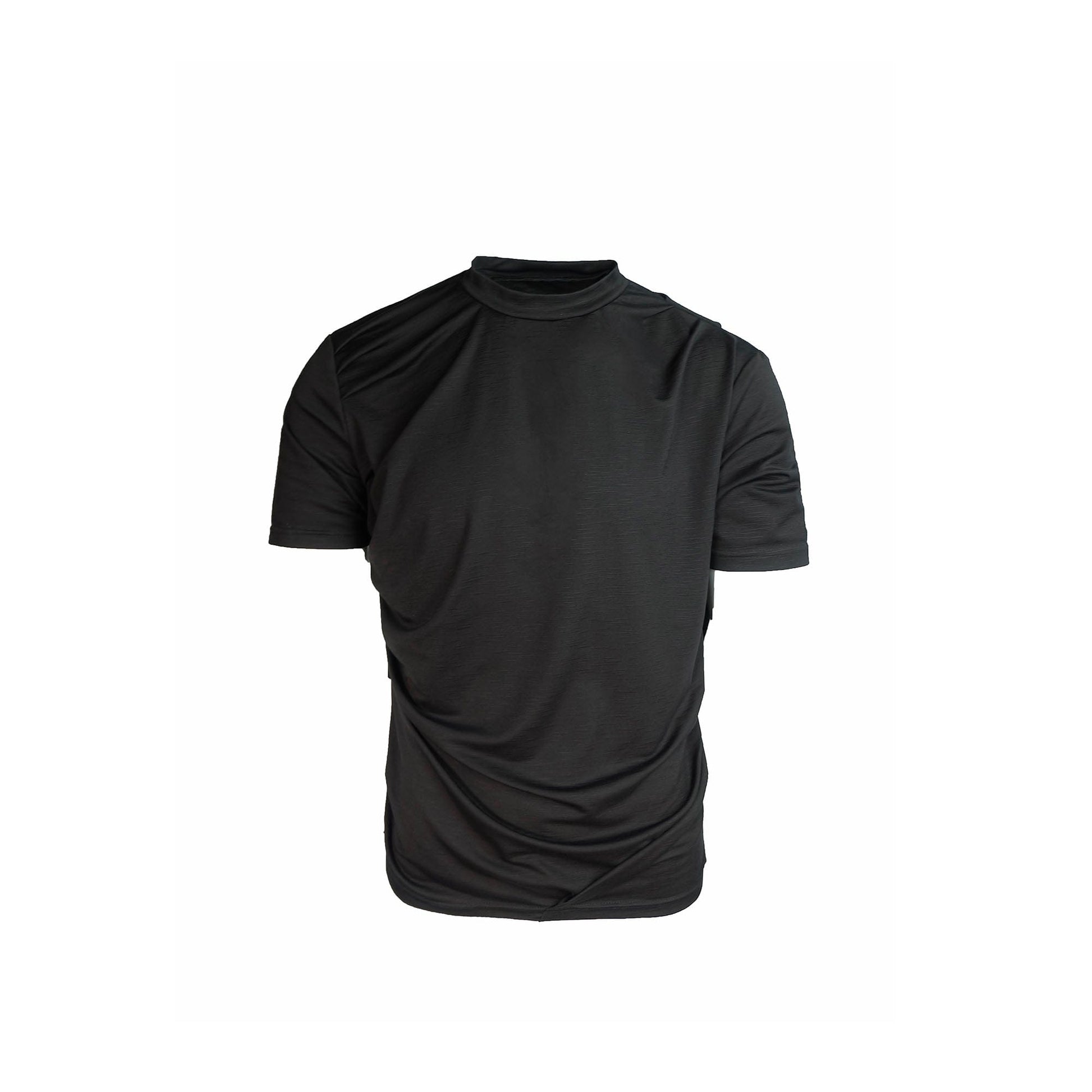 SSIN7 Essential Drape Texture Mock T-Shirt-T Shirt-S-Black-Free Shipping Leatheretro
