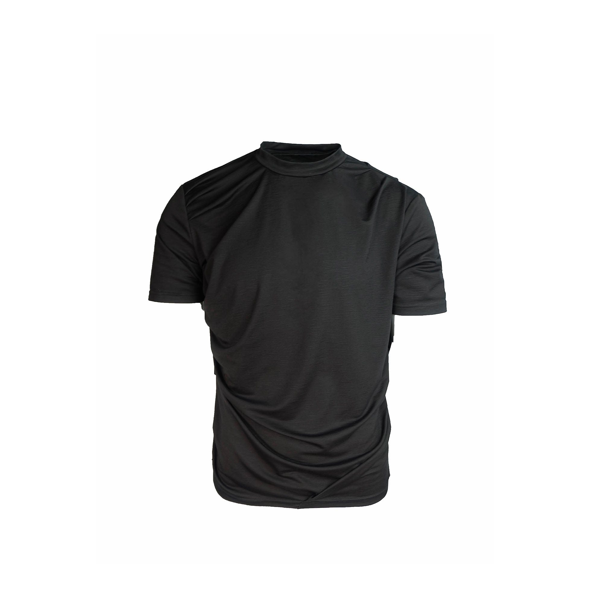 SSIN7 Essential Drape Texture Mock T-Shirt-T Shirt-S-Black-Free Shipping Leatheretro