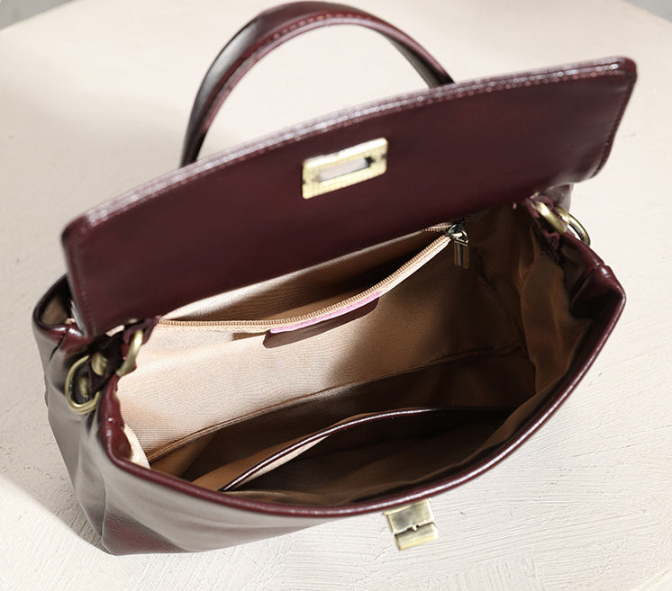 Genuine Top-Grain Soft Cowhide Leather Crossbody Bag-Handbags-Light Brown-Free Shipping Leatheretro