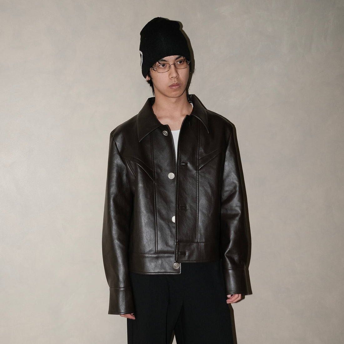 IN EXISTENCE Essential Paneled PU Jacket-Jacket-S-Free Shipping Leatheretro