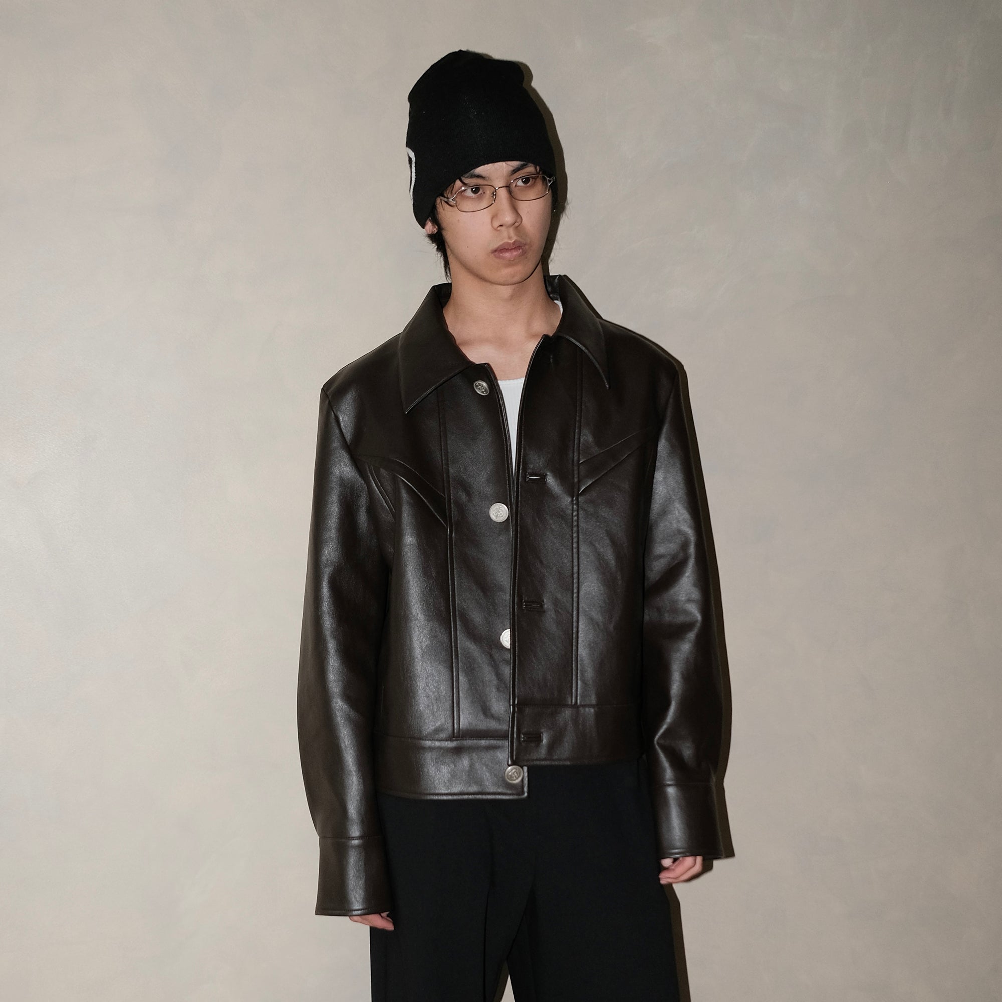 IN EXISTENCE Essential Paneled PU Jacket-Jacket-S-Free Shipping Leatheretro