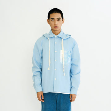WIID Checks Pocket Hooded Shirt-Shirt-M-Free Shipping Leatheretro