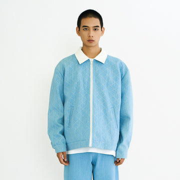 WIID Quilt-Stitch Contrast Collar Jacket-Jacket-M-Free Shipping Leatheretro