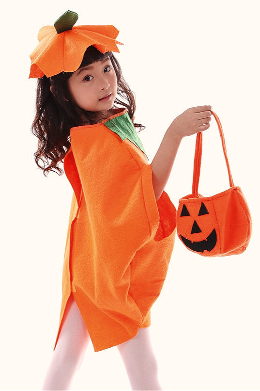 Pumpkin Cosplay Set Kid Halloween-One Size-Orange-Free Shipping Leatheretro