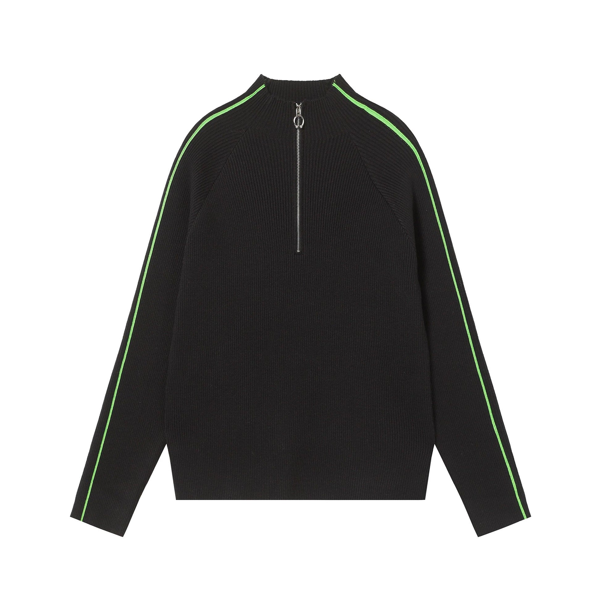 CLP Raglan Half-Zip Ribbed Slim Sweater-Sweater-M-Free Shipping Leatheretro