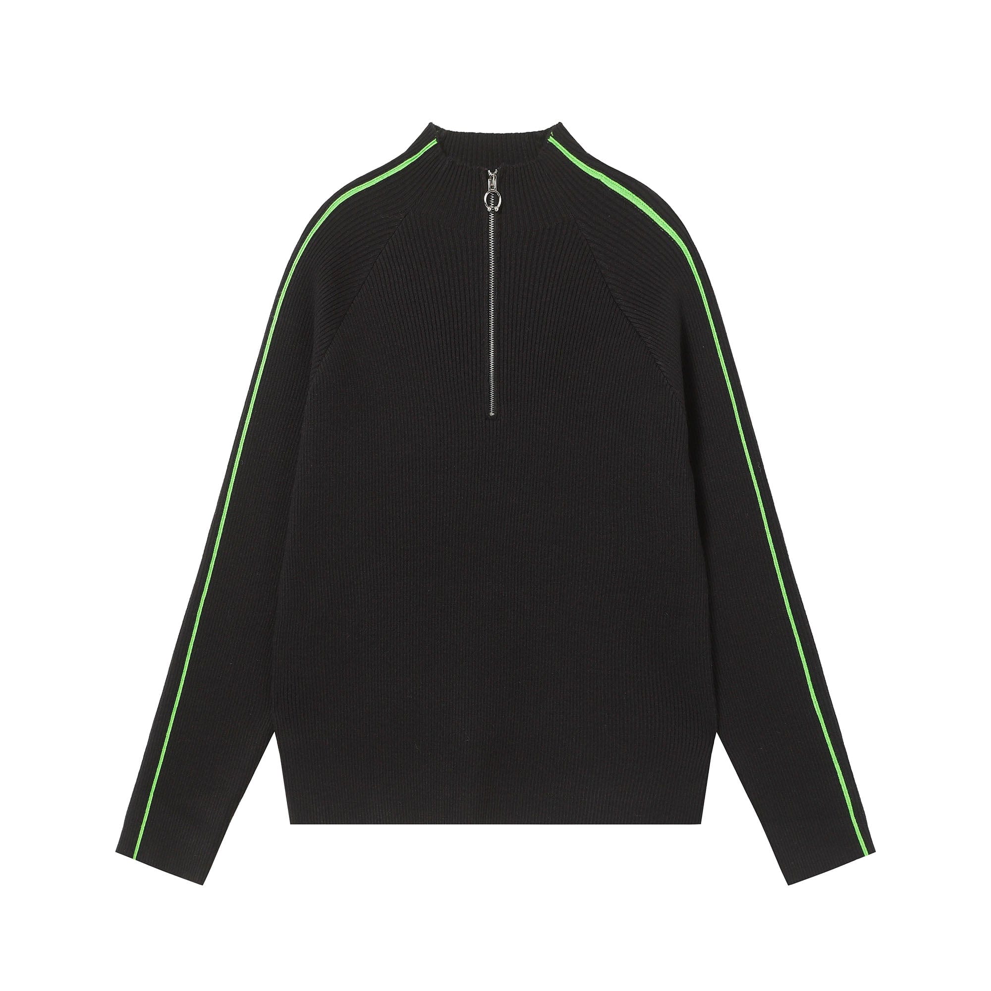 CLP Raglan Half-Zip Ribbed Slim Sweater-Sweater-M-Free Shipping Leatheretro