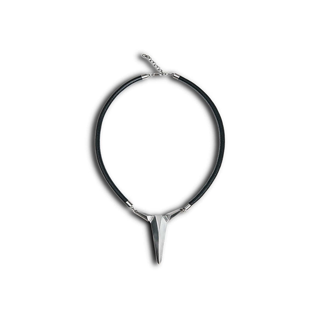 SSIN7 Spike Pendant Faux Leather Necklace-Necklace-Silver-Free Shipping Leatheretro