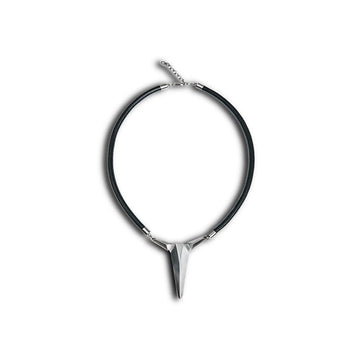 SSIN7 Spike Pendant Faux Leather Necklace-Necklace-Silver-Free Shipping Leatheretro