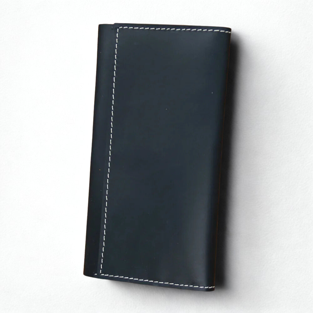 Men's Vintage Pull-Up Leather Long Wallet - Large Capacity Cowhide Clutch-Wallets & Money Clips-Black-Free Shipping Leatheretro