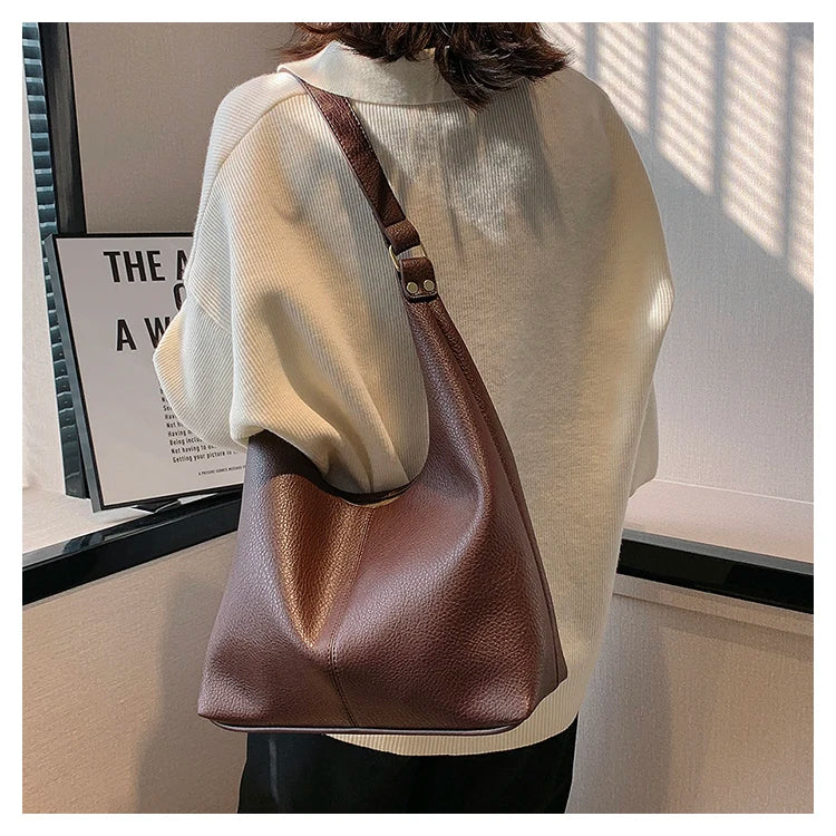 New Style Fashionable Zipper Shoulder Bags for Women-Handbags-Brown-Free Shipping Leatheretro