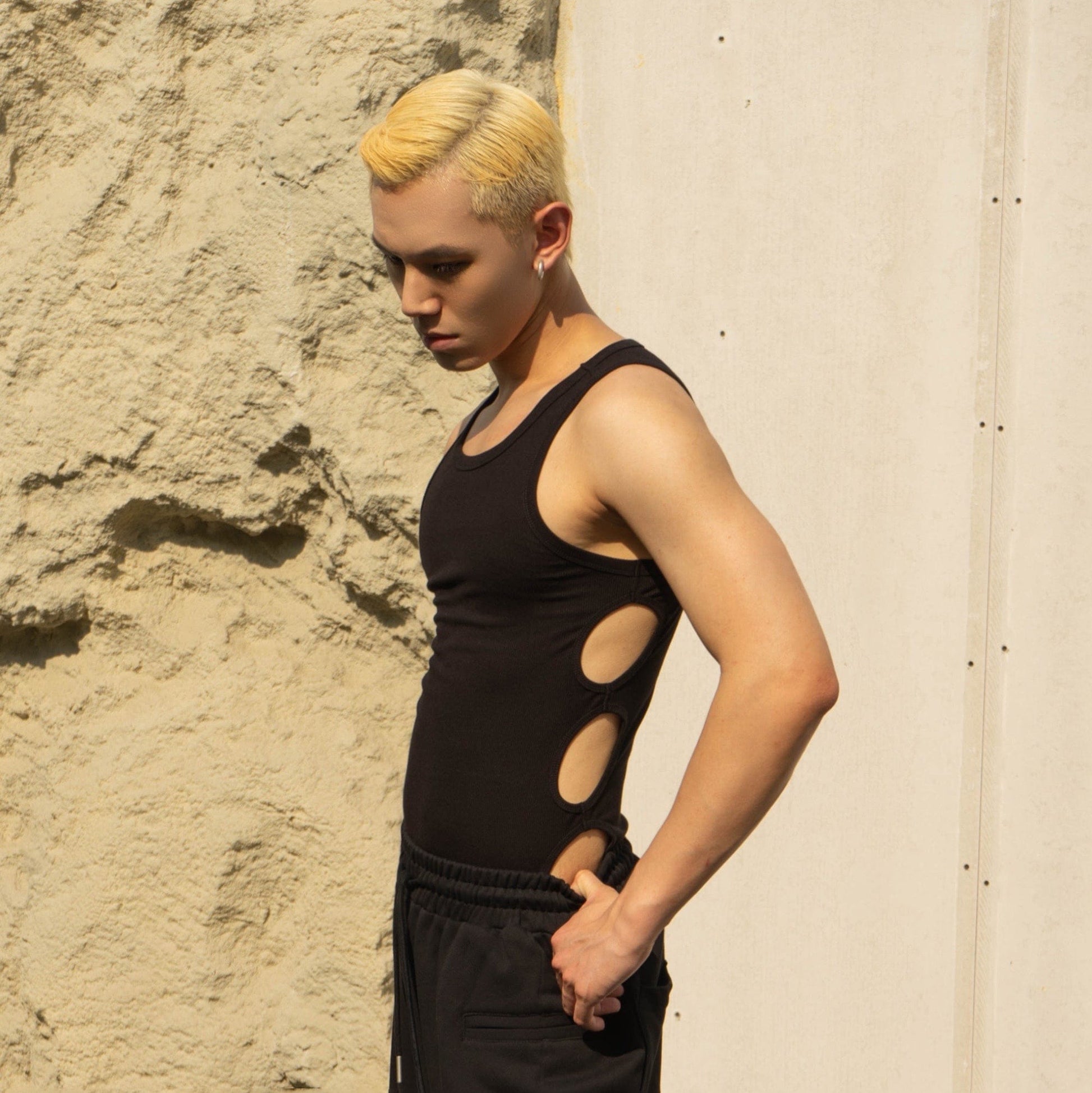 CLP Slim Hollowed Tank Top White-Tank Top-XXS-White-Free Shipping Leatheretro