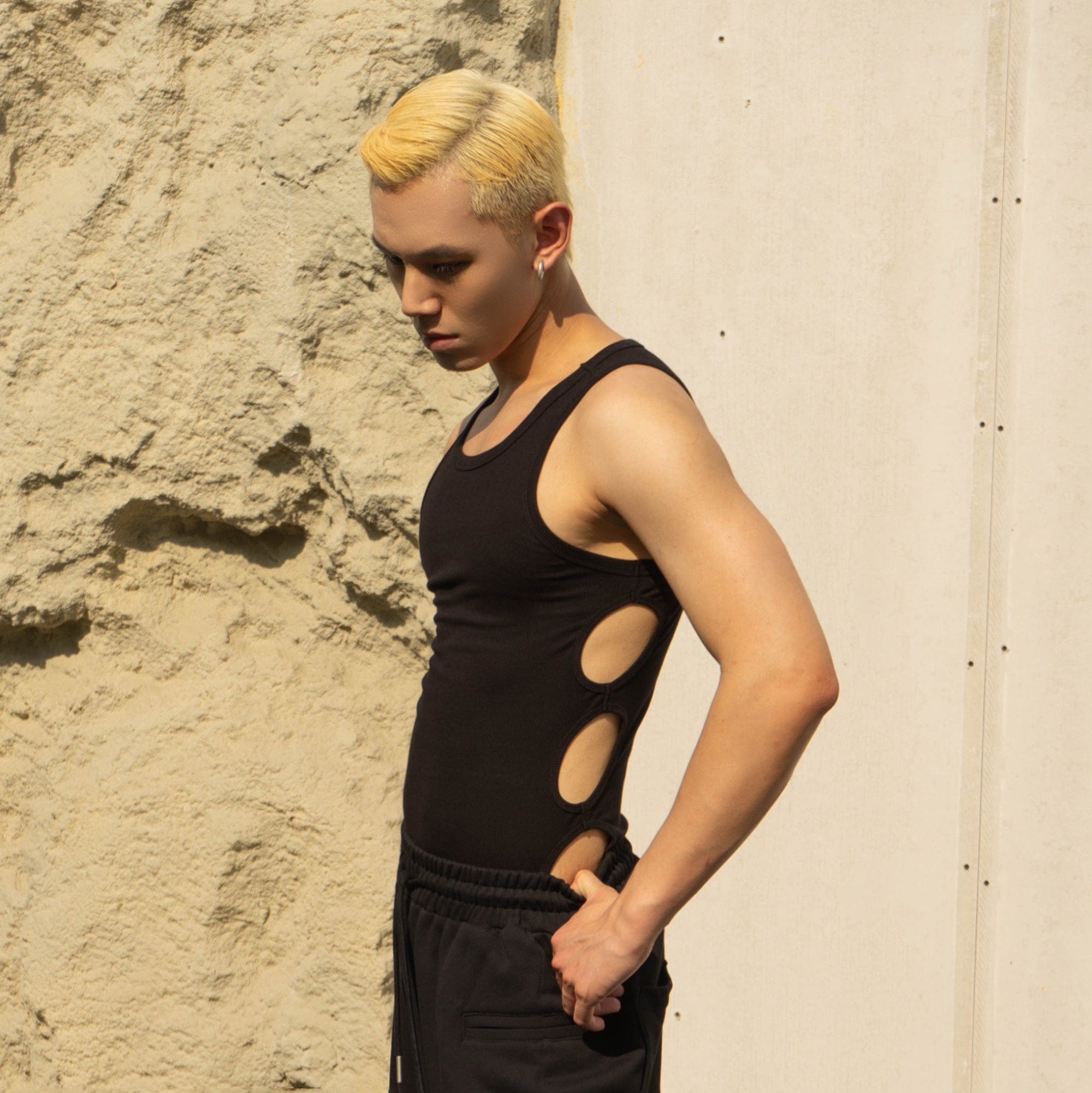 CLP Slim Hollowed Tank Top White-Tank Top-XXS-White-Free Shipping Leatheretro