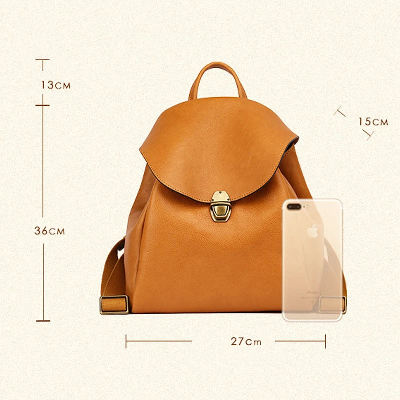 Luxury Retro Leather Women’s Backpack-Backpacks-Black-Free Shipping Leatheretro