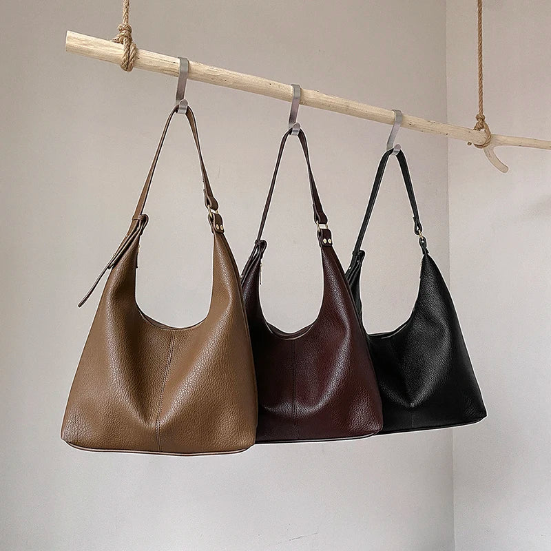 New Style Fashionable Zipper Shoulder Bags for Women-Handbags-Brown-Free Shipping Leatheretro