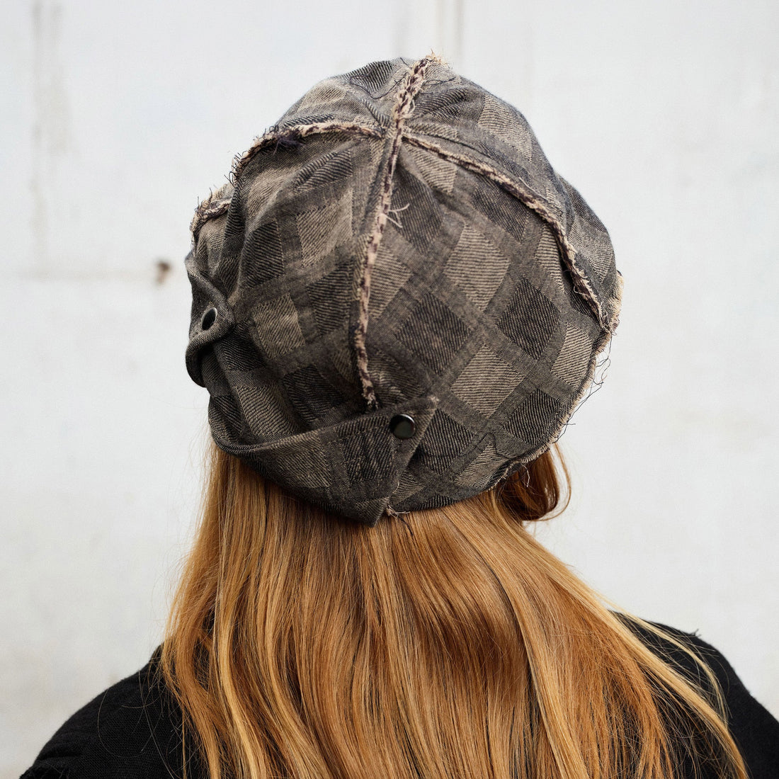 ILNya Nieternite Nifutur Frayed Plaid Spliced Newsboy Cap-Hat, Cap, Beanie-M (1)-Free Shipping Leatheretro
