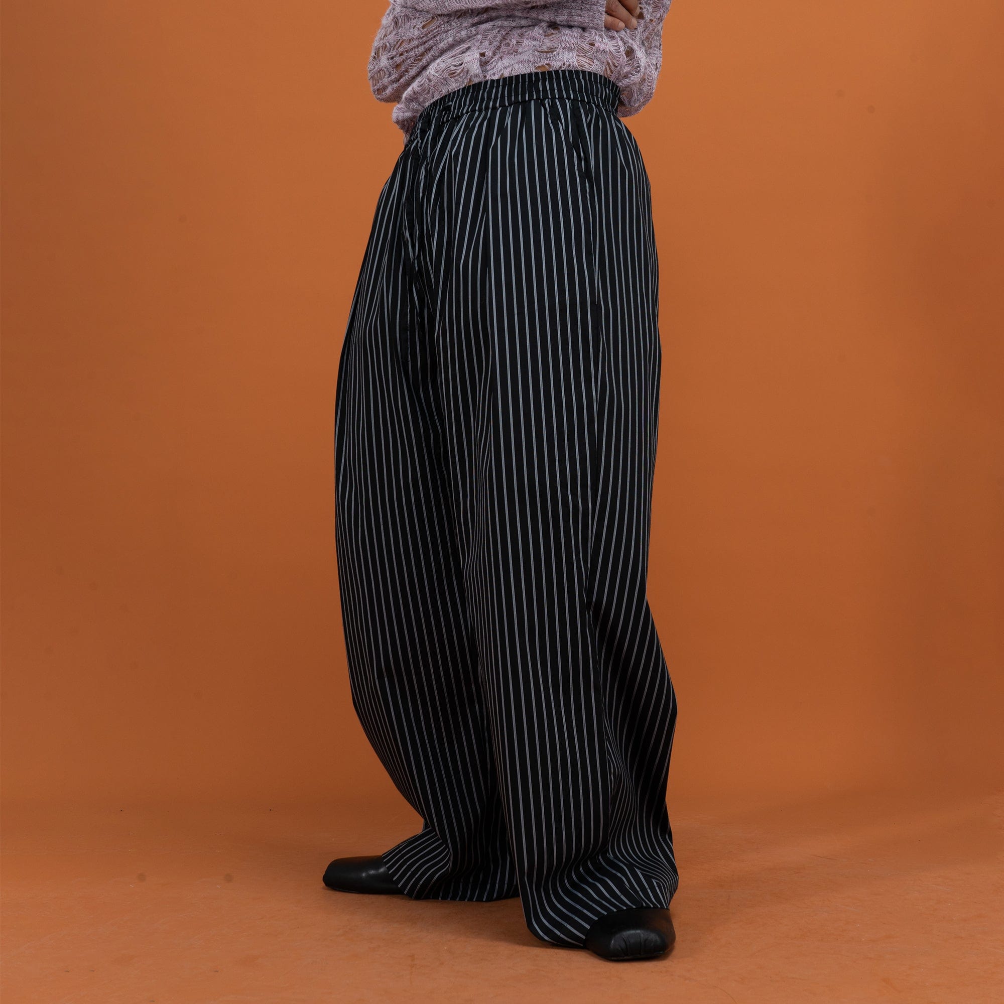 CLP Classic Striped Drawstring Wide-Leg Pants-Pants-Blue-S-Free Shipping Leatheretro