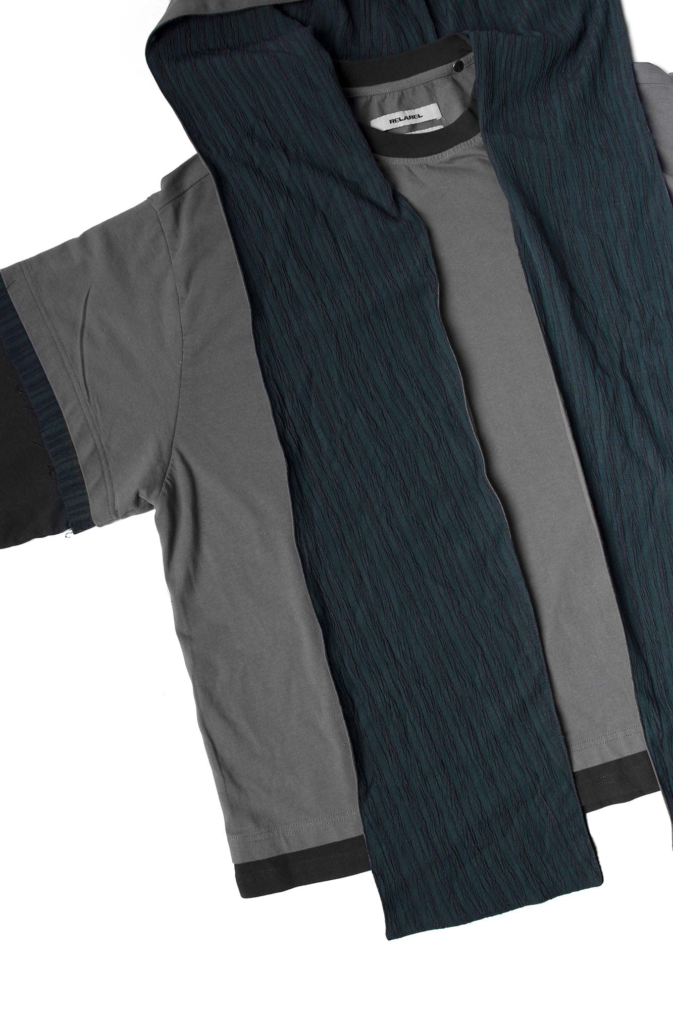 RELABEL Triple-Layer Detachable Striped Hood Long-Sleeve Tee Green-L/S Tee-XS-Free Shipping Leatheretro