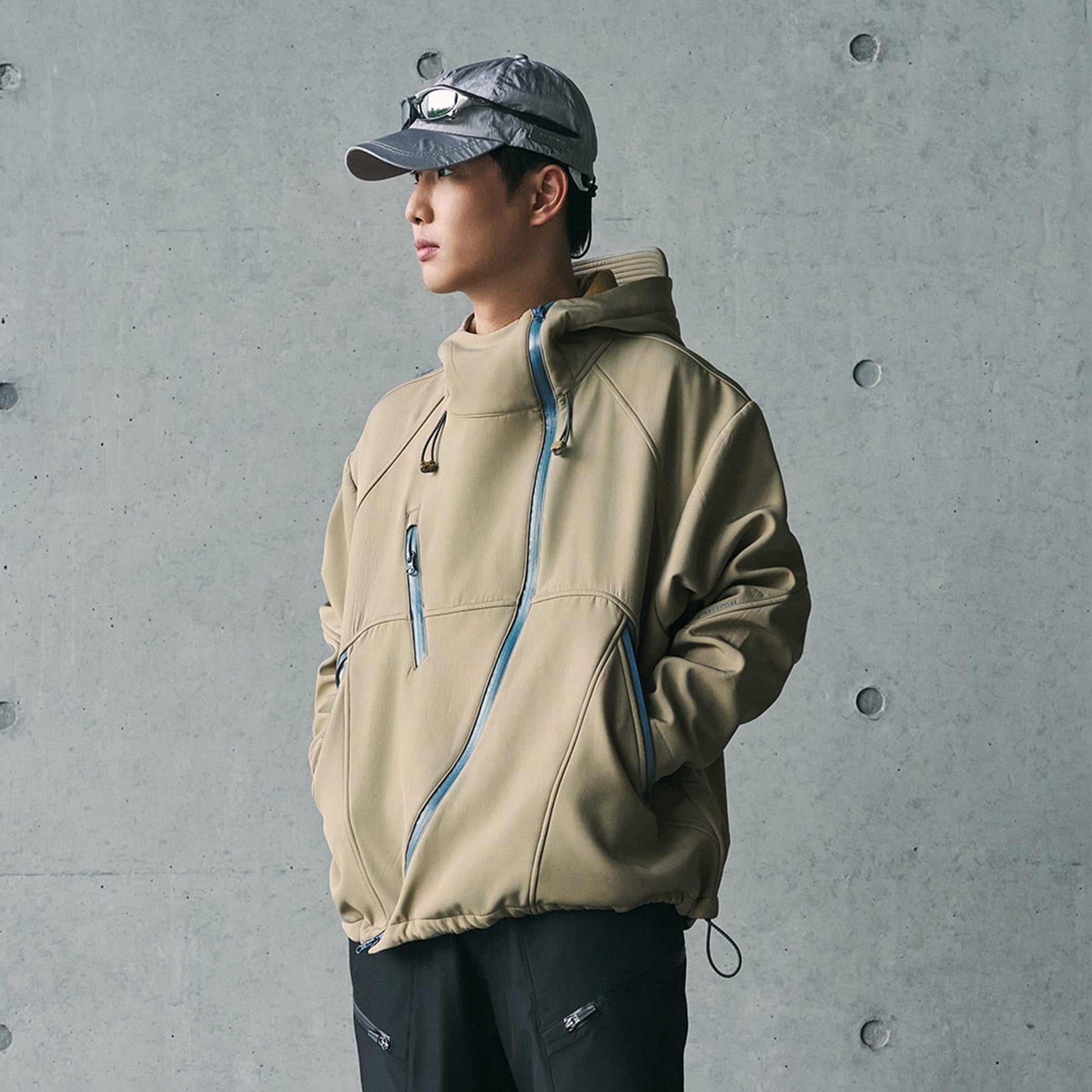 ENSHADOWER Deconstructed Asymmetrical Windbreaker-Jacket-S-Black-Free Shipping Leatheretro