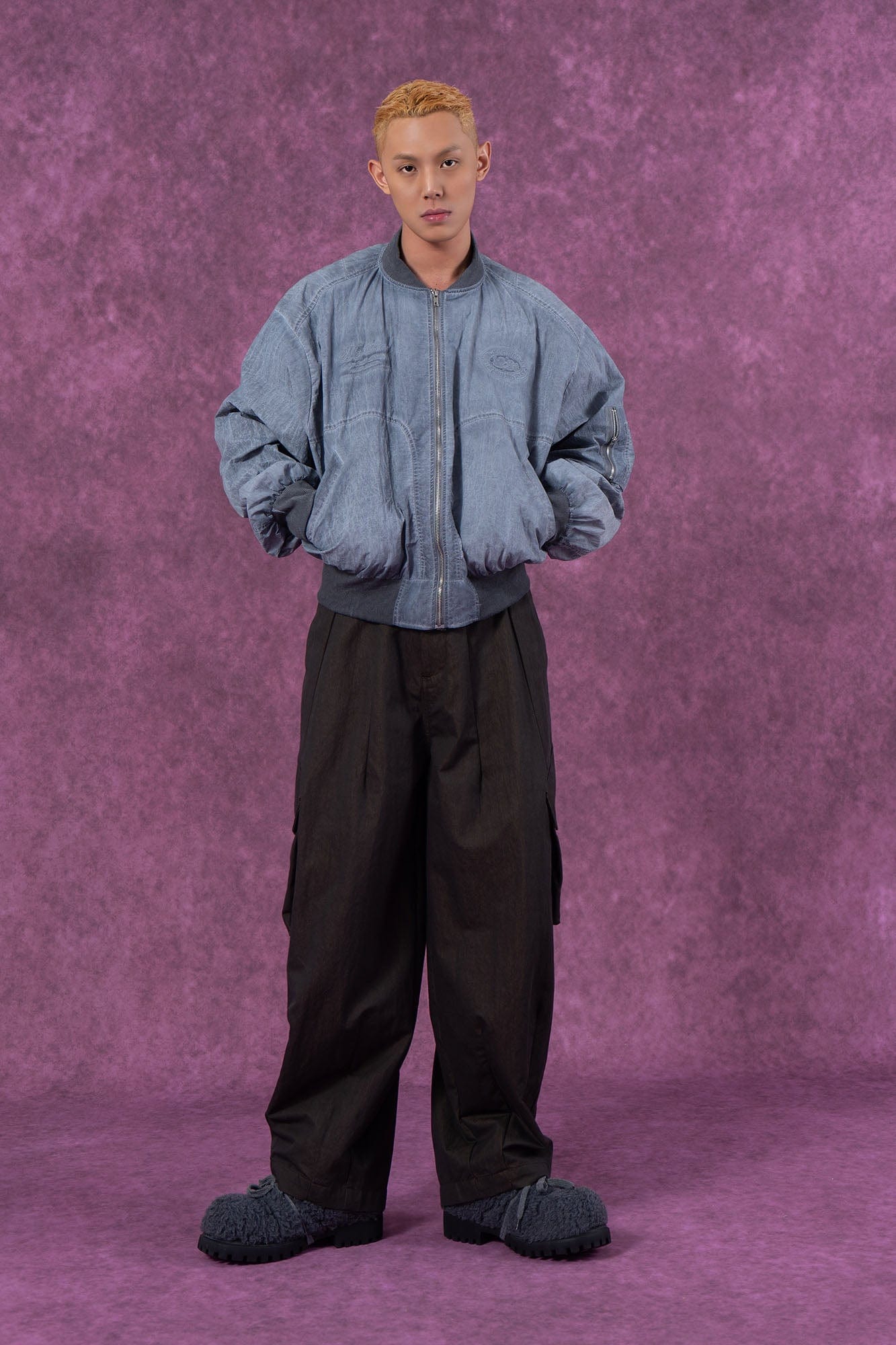 CLP Slanted Pockets Pleated Oversized Pants-Pants-S-Apricot-Free Shipping Leatheretro