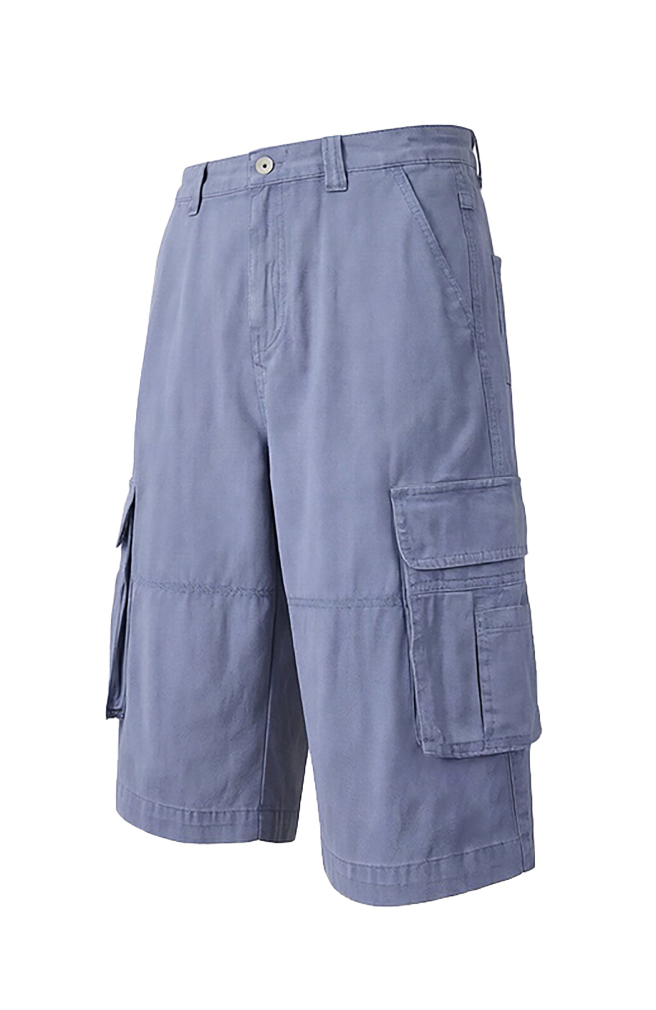KREATE Washed Multi-Pocket Cargo Shorts-Shorts-S (Preorder)-Blue-Free Shipping Leatheretro