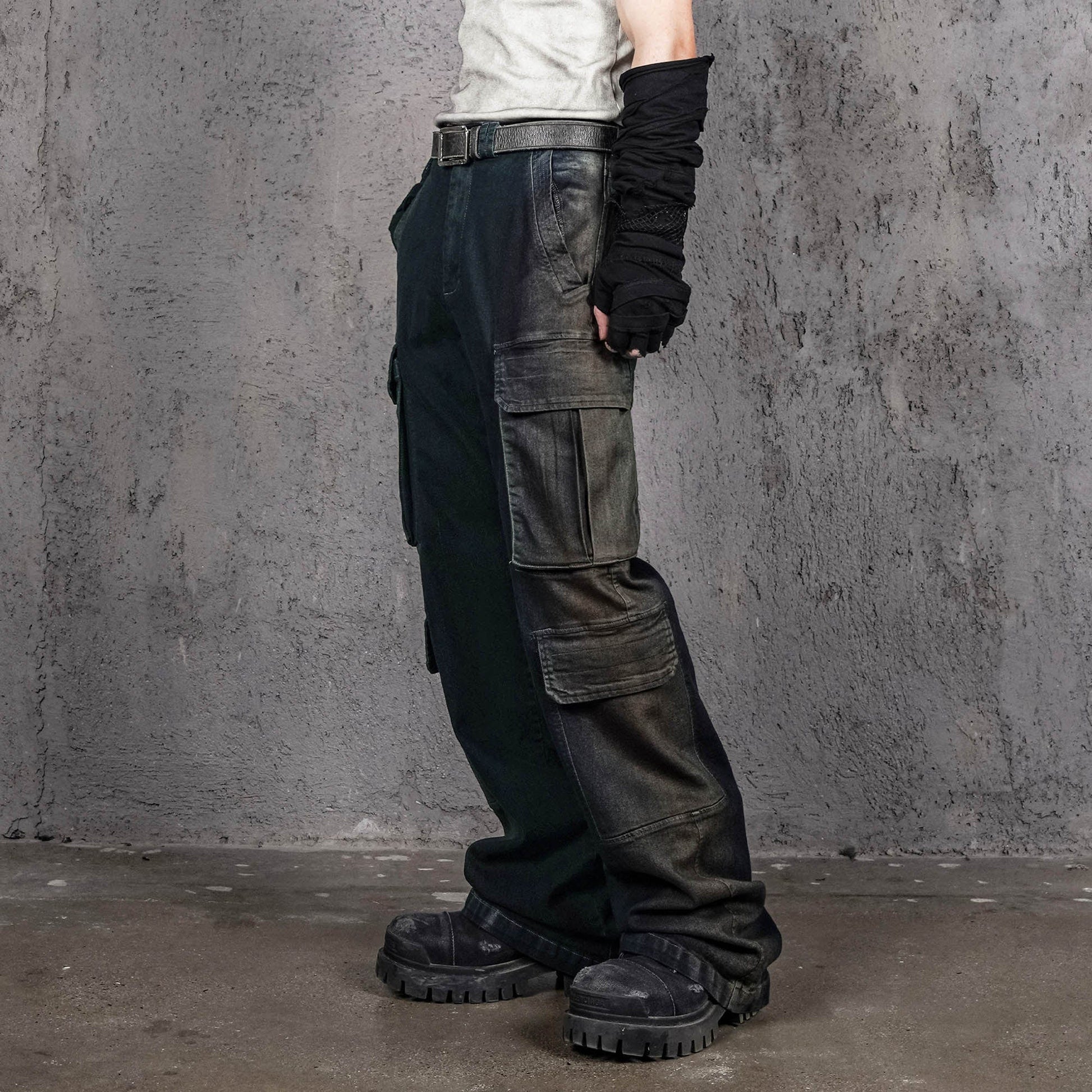 UNDERWATER Multi Pockets Gradient Jeans-Jeans-S-Free Shipping Leatheretro