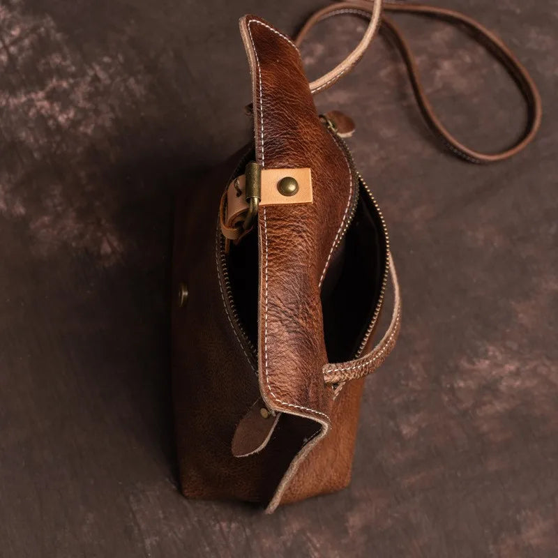 Vintage Genuine Leather Crossbody Bag for Women-Handbags-Coffee-Free Shipping Leatheretro