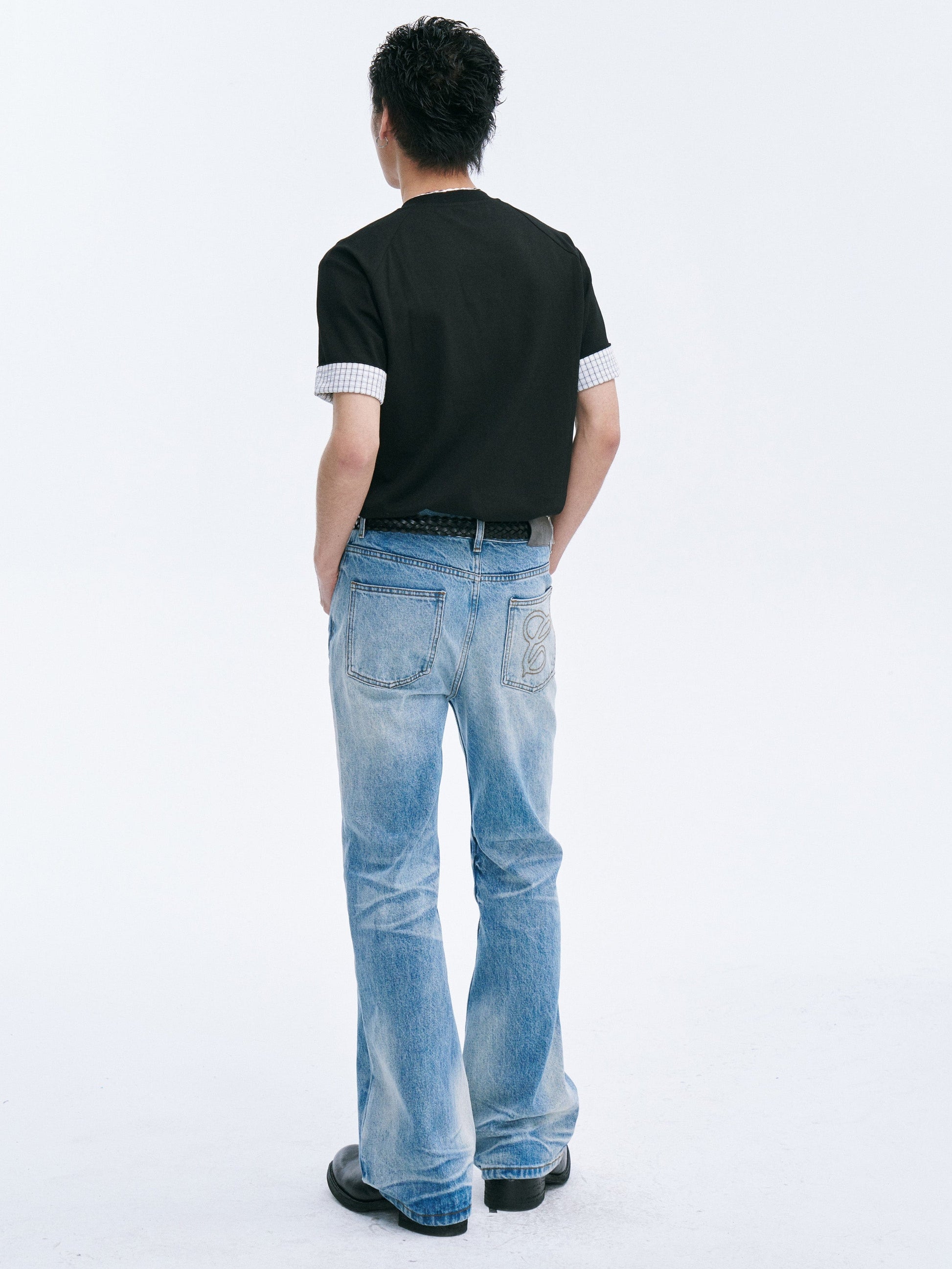 CATSSTAC Frost-Washed Distressed Straight-Leg Jeans-Jeans-S-Free Shipping Leatheretro