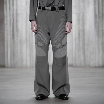 FACEONLAB Paneled Armor Padding Straight-Leg Pants-Pants-M (Preorder)-Free Shipping Leatheretro