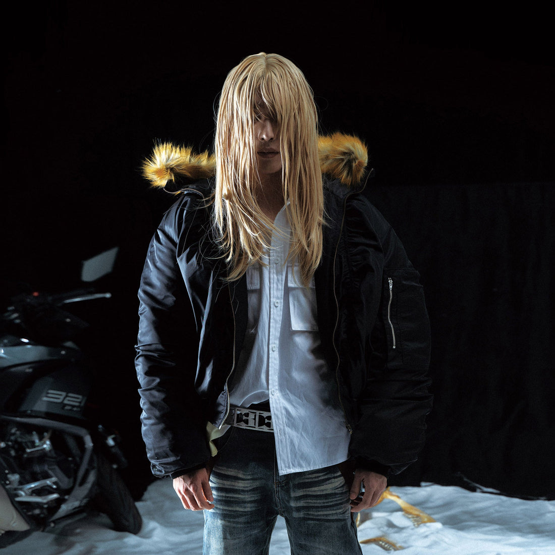 PCCVISION Faux Fur Hooded Cropped Puffer Jacket-Jacket-S-Free Shipping Leatheretro