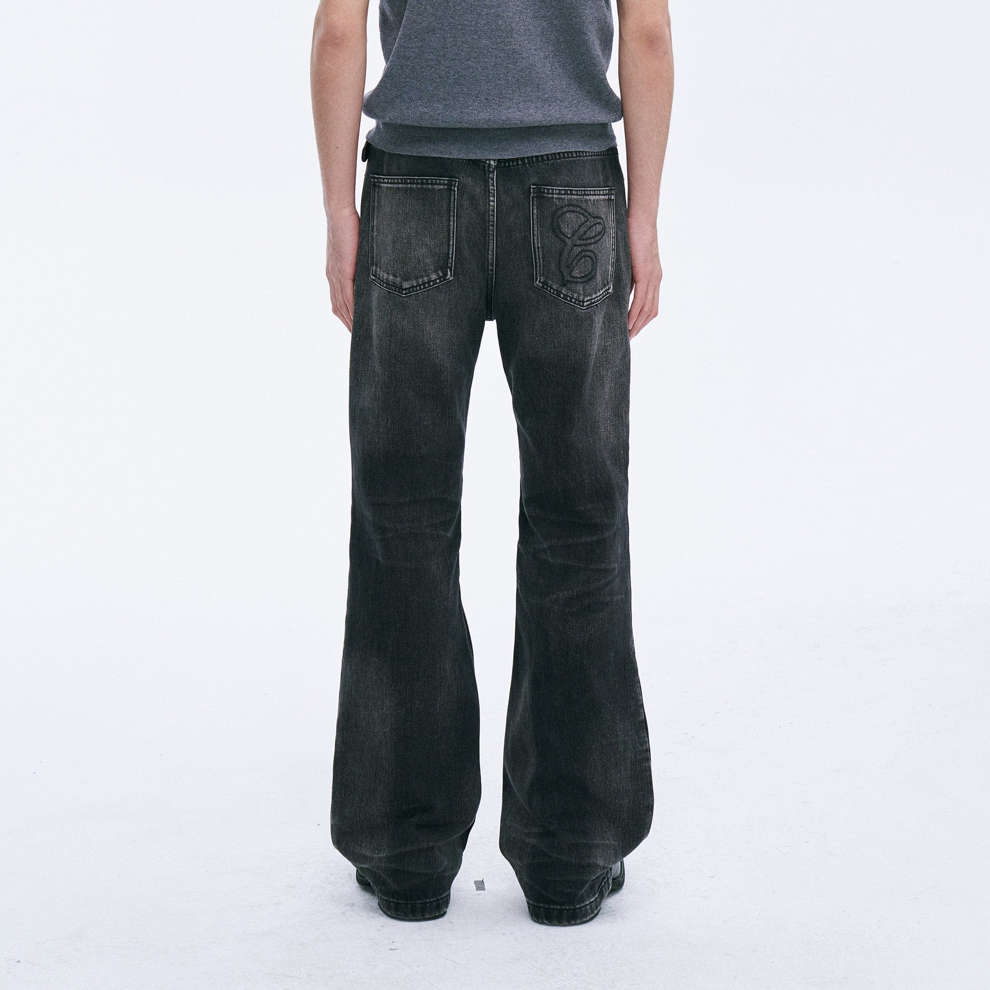 CATSSTAC Whisker Washed Frayed Straight-Leg Jeans-Jeans-S-Free Shipping Leatheretro