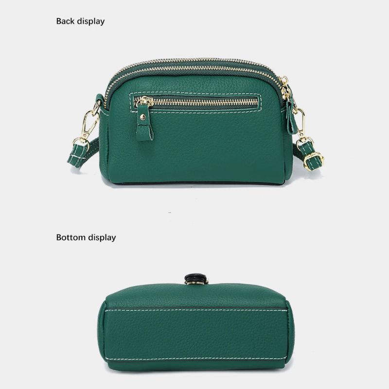Women’s Leather Wristlet Crossbody Phone Bag-Handbags-Dark Green-Free Shipping Leatheretro