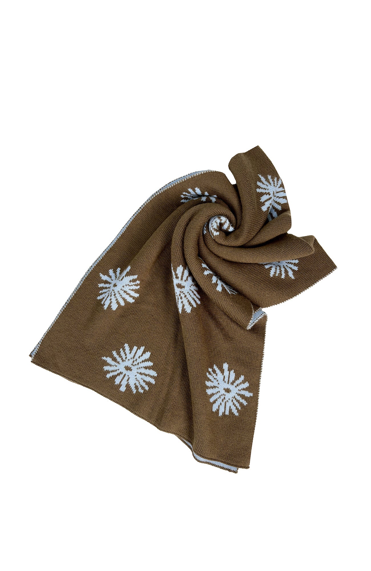 MIICHOUS Snowflake Jacquard Reversible Wool-Blend Scarf-Black-Free Shipping Leatheretro