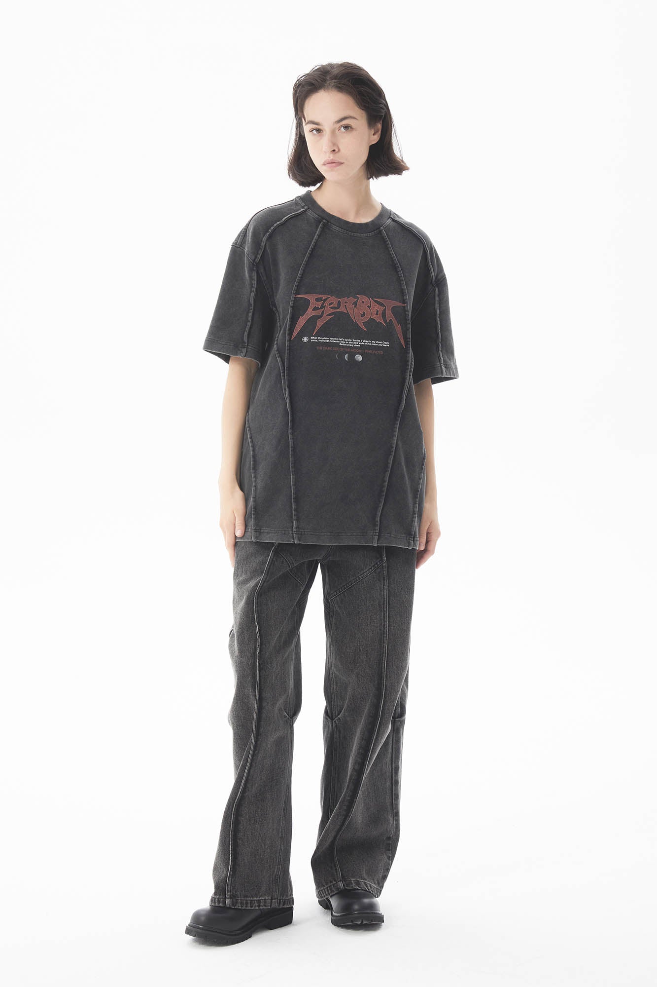 ERROR CODE ROBOT Middle Spliced Faded Jeans-Jeans-S-Free Shipping Leatheretro