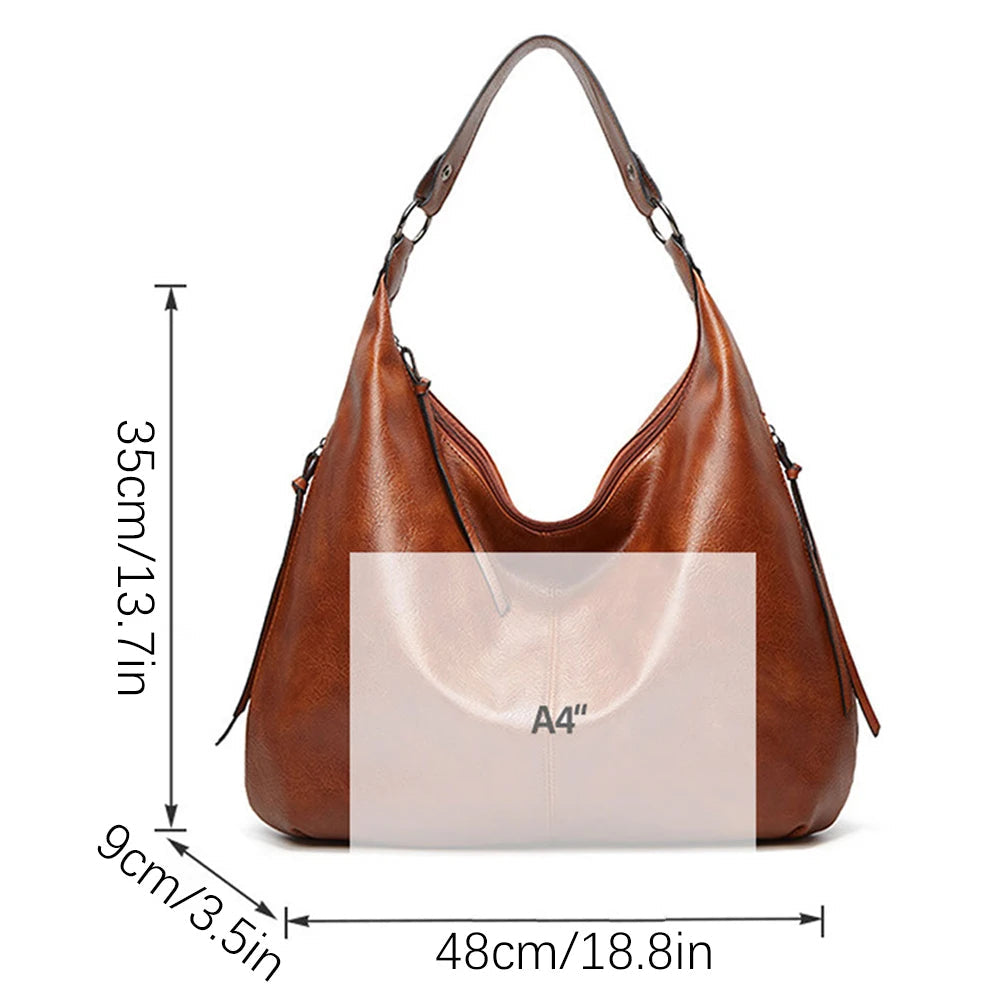 Fashion Hobo Bags for Women Soft Slouchy Bag-Tote Bag-Burgundy-Free Shipping Leatheretro
