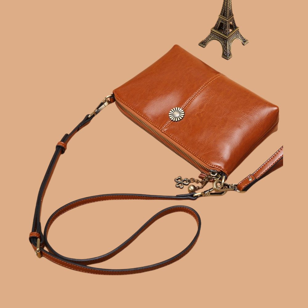 Genuine Leather Women's Clutch Messenger Bag-Clutch-Brown-Free Shipping Leatheretro