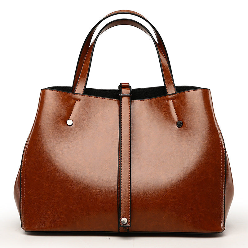 Luxury Retro Women's Hand-carrying Bag - Modern Leather Style Handbag-Handbags-Brown Single Piece-Free Shipping Leatheretro